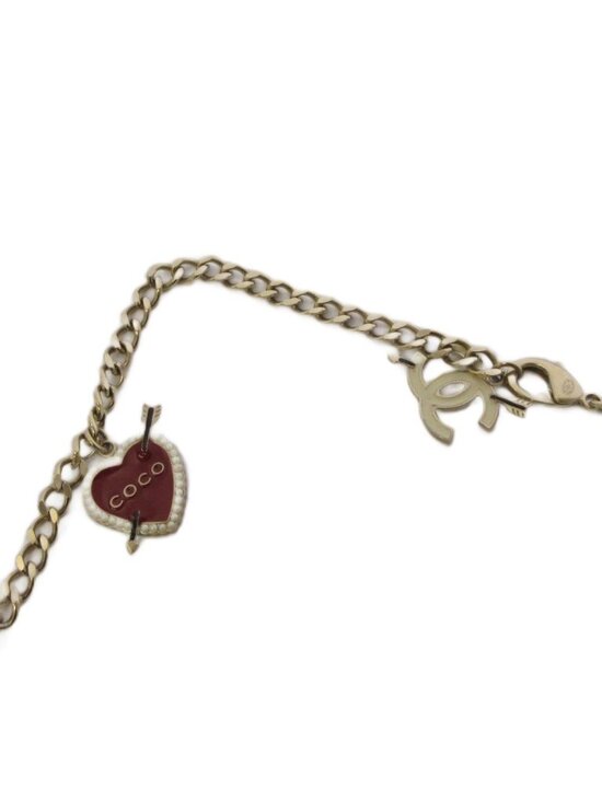 Chanel CC Logo Chain Belt Heart Bike Motif Gold Color KH main image 5